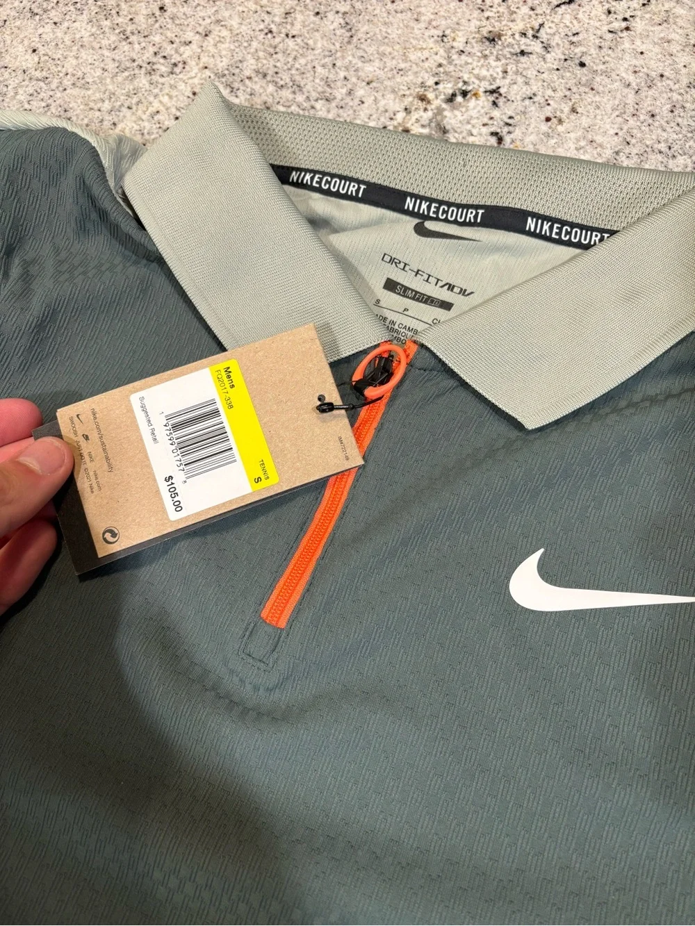 Nike Court Dri-FIT ADV Tennis Polo Forest Green Men’s Size Small (S) FQ2017-338